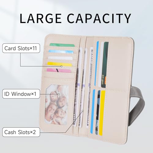 Womens Wallet, RFID Wallet Women Ultra Slim Wallet for Women Thin Ladies Wallet Credit Card Holder Bifold Wallet with Hollow Out Design Gift, Gray4