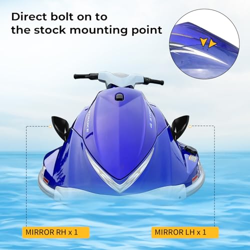 Image of M MATI F1S-U596B-10-00 F1S-U596C-10-00 Side Mirror Set for Yamaha Waverunner VX1100 VX 1100 Cruiser Deluxe Sport 2005-2009