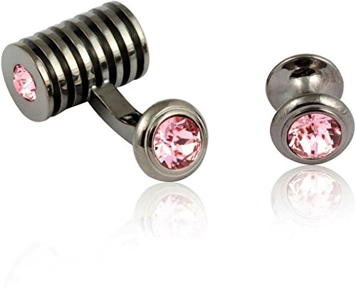 Set de Mancuernas con Cristales Rosados Gunmetal miniatura 2