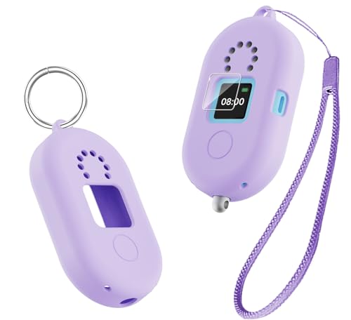[1+1枚セット] LAZIRO ケース MIXI みてねみまもりGPSトークPlus（MB06） 用 保護ケース+フィルム 1枚柔らかい シリコン製 衝撃吸収 紛失防止 防水 防塵 軽量 スポーツクールなデザイン スリム ソフト 落下防止保護 みてねみまもりGPSトークPlus（MB06）対応 保護カバー（バイオレット）（Amazon）