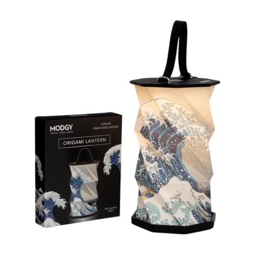 MODGY The Great Wave Origami Lantern, Rechargeable LED Decorative Paper Lantern