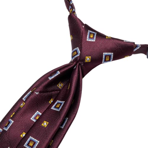 Image of Hi-Tie Boys Tie Pre-Tied Pocket Square Set Adjustable Kids Neckties Age 7-11 Years School UniForm Graduation