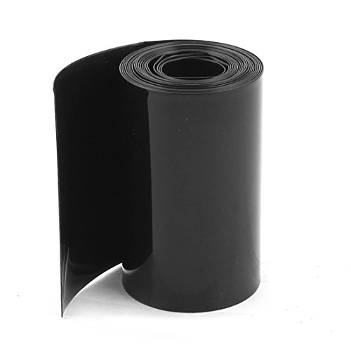 Gaine thermorétractable PVC 70mm noir tube de 2m pour batterie 18650