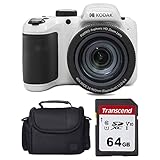 Kodak PIXPRO AZ405 Digital Camera (White) Bundle with 64GB Memory Card + Camera Case (3 Items)