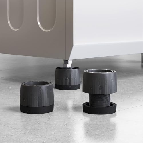Image of Anti-Vibration Pads for Washing Machine | Heavy Duty Shock Absorbing & Noise Reduction Rubber Pads | Extra Large Adjustable Stand for Front & Top Load Washer, Dryer & Refrigerator