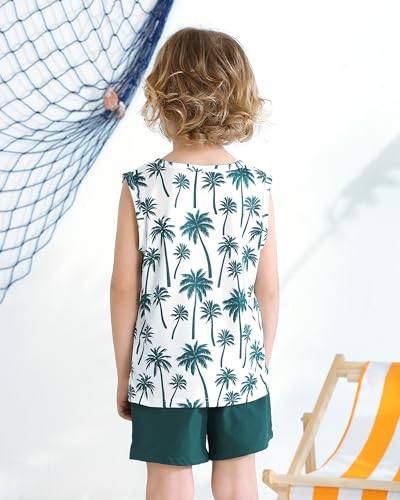Image of NZRVAWS Toddler Baby Boy Summer Clothes 2Pcs Shorts Set Sleeveless Tank Tops Hawaiian T-Shirt Cute Boys Clothing Set