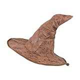 GREUS Halloween Brown Witch Hats Faux Suede Wizard Hat Vintage Knight Hat Sorceress Costume Cosplay Accessory for Men Women