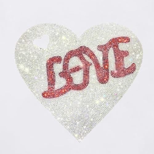 HZCX FASHION Mens Womens Love Heart Glitter Graphic Tshirts Novelty Rhinestone Valentines Day Shirt Short Sleeve3