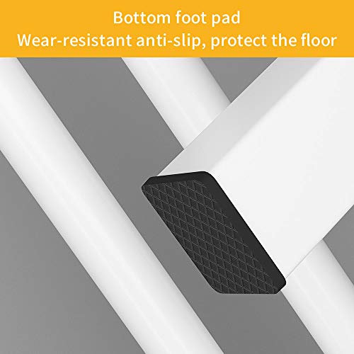 Udear Garment Rack，43.3 Inches Freestanding Hanger Double Pole Multi-Functional Bedroom Clothing Rack, White #TOP5