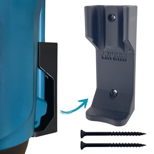 Image of Makita Wall Mount for 18V Leaf Blower | XBU03Z Compatible | Black Plastic Wall Mounted Holder with Hardware