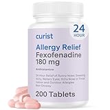 Curist Fexofenadine Hydrochloride 180mg (200 Tablets) Non Drowsy Allergy Medication - 24 Hour All Day Allergy Relief Tablets for Runny Nose, Itchy Eyes and Throat - Hay & Cedar Fever (200 Tablets)