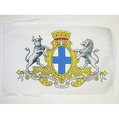 AZ FLAG, Marseille Coat of arms Flag, 18'' x 12'', 100% Polyester Marseilles Small Banner with Two Cords, Fade Resistant
