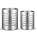 Kitchen Utensil Holder, KSENDALO Stainless Silverware Holder Set of 2, Kitchen Utensil Drying Cylinder,utility for Kitchen/Home/Office, Diameter 4.72"&3.94"(L&S)