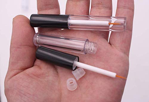 6Pcs 4Ml Eyeliner Vials Tube Empty Refillable Plastic Clear Mascara Tube Eyelashes Tube Eyeliner Bottle With Plug And Black Lid Portable Travel Eyelash Growth Oil Tube Container #TOP5
