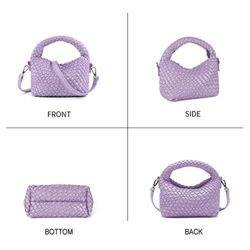 Bolso tejido femenino con correa desmontable y asa pequeña miniatura 3