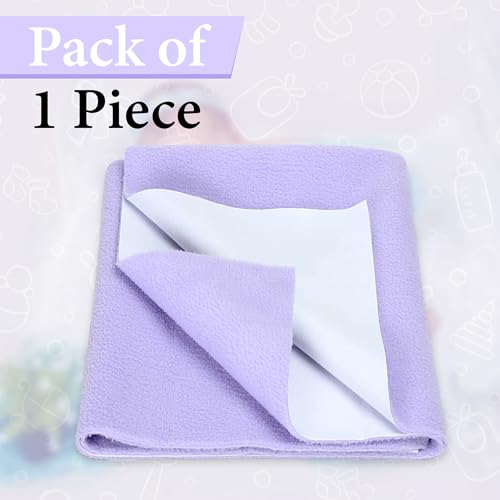 Image of GLUN Quick Dry Absorbent Baby Bed Sheet for Mattress Protector, Pack of 1 Baby Lavender Bed Sheet, Size 50x70cm, Waterproof, Quick Drying Material, Anti-Itching Cloth
