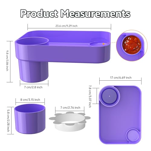 Car Seat Tray for Toddlers, Kids Travel Snack Tray for Road Trips Purple by Nexarion - Used condition - Image 5