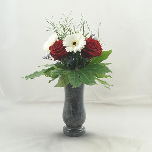 Vase funéraire designgrab - Classique - Taille moyenne - En granit - Orion Blue, Coromandel, Bahama Blue - Décoration de pierre tombale