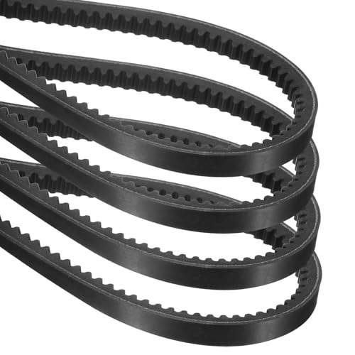 uxcell 4Pcs AX50 EPDM V-Belt, Raw Edge Cogged Industrial Rubber V Belt 1/2