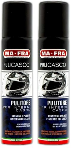 Ma-Fra Pulicasco, Spray Limpiador de Interiores de Cascos, Disuelve Los Malos Olores e Higieniza Las Tapicerías, no Deja Marcas, 150 ml (Paquete de 2)