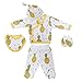 Unisex Baby Layette Set Neutral Baby Clothes Baby Gift Sets for Girl and Boy 5-Piece Pineapple Pattern %100 Cotton By Pino Baby
