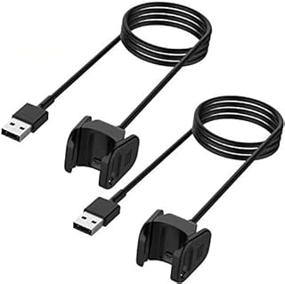 Charger Cable Compatible with Fitbit Charge 4 / Charge 3, Replacement Portable USB Charger for Fitbit Charge 4/Charge 3 Fitness Tracker Smartwatch Charging Cable Cord Clip Charger 100cm/3.3Ft, 2 Pack