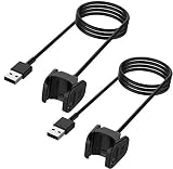 Charger Cable Compatible with Fitbit Charge 4 / Charge 3, Replacement Portable USB Charger for Fitbit Charge 4/Charge 3 Fitness Tracker Smartwatch Charging Cable Cord Clip Charger 100cm/3.3Ft, 2 Pack