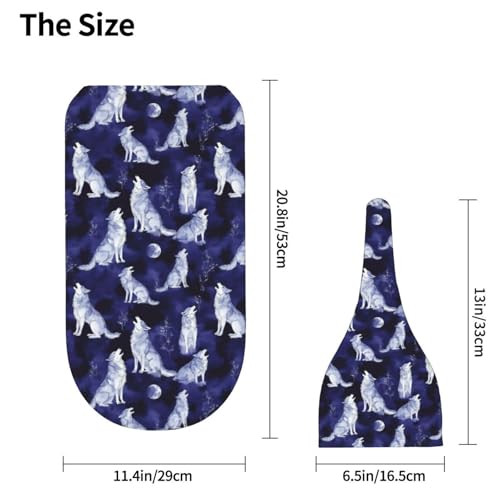 Image of Grey Wolves and Moon Newborn Swaddle Blankets Hat Sets Soft Baby Receiving Blanket Swaddle Sack for Baby Shower Infant Boy Girl Gift
