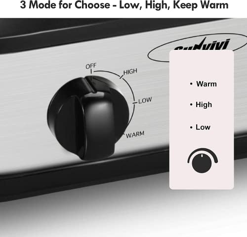 Dual-Slow-Cooker-Buffet-Servers-and-Warmers-with-2-X-125Qt-Tempered-glass-lids-and-Lid-Rests-3-Adjustable-Temp-Stainless-Steel Dual Slow Cooker Buffet Servers and Warmers with 2 X 125Qt Tempered glass lids and Lid Rests 3 Adjustable Temp Stainless Steel