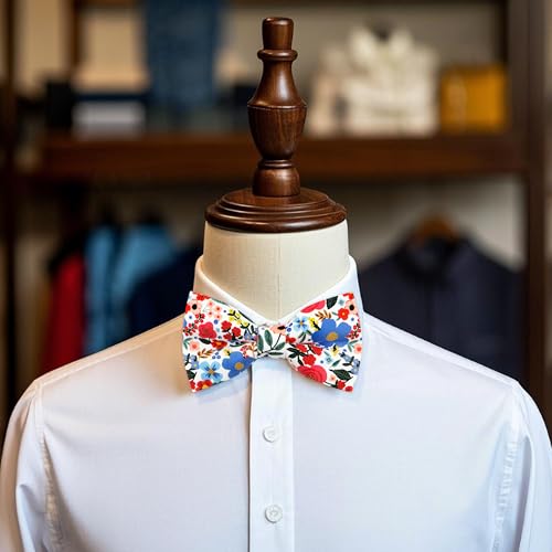 Image of Colorful Fun Pattern Pre-Tied Bow Tie Mens Floral Space Adjustable Bowtie
