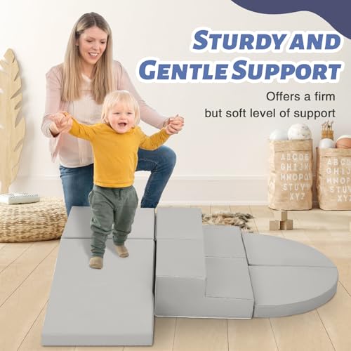 Image of TODIBY 6-Piece Soft PU Leather Toddlers Climbing Toys, Baby Foam Climbing Blocks for Kids 3, Baby Climbing Structures Play Gym for Toddlers, Indoor Climb and Crawl Activity Play Set