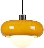 Cette grande suspension en verre opalin mesure 28 x 23 cm. Fabriquée en métal, fer et verre, elle se distingue par ses couleurs séduisantes, sa finition exquise et son prix abordable. Simple et magnifique !