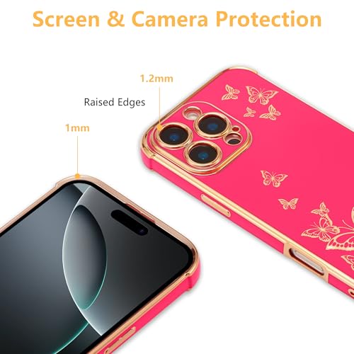 Coque de protection iPhone 16 Pro rose vif finition galvanisée - 3
