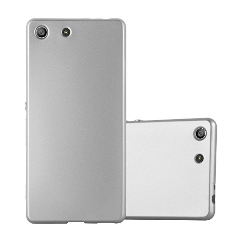 Cadorabo Case Compatible With Sony Xperia M5 In Metallic Silver - Shockproof And Scratch Resistant Tpu Silicone Cover - Ultra Slim Protective Gel Shell Bumper Back Skin #TOP24