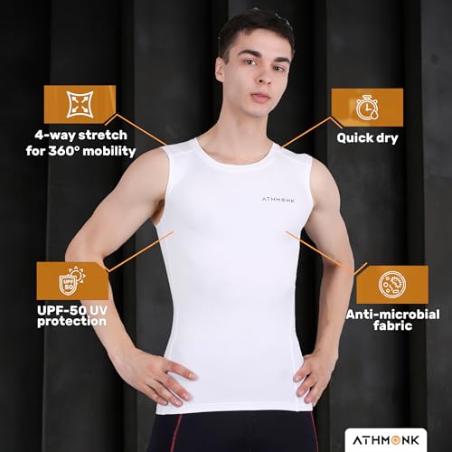 Image of Compression Vest Tank Body Shaper Without Sleeve for Men - Gym Shirt for Men Men Shapewear - Keep Dry Tight Skin Fit - Breathable Inner for Men Sports Wear Workout Gym Sports