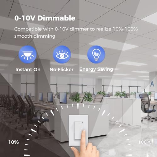 Image of AIKVSXER 10 Pack 2x4 LED Flat Panel Light - 5CCT 3000K-6500K Selectable Color Temperature 0-10V Dimmable 2x4 LED Drop Ceiling Light Fixture Commercial