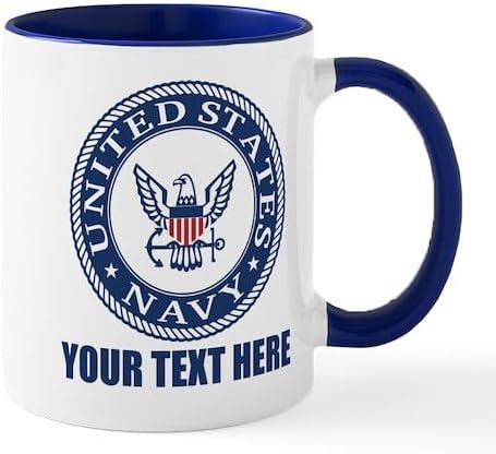 CafePress Custom Personalized Personalized United States Navy Large Mug 11 oz (325 ml) Ceramic Coffee Mug