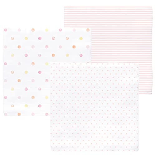 Image of Amazing Baby Cotton Muslin Swaddle Blankets, Set of 3, XLarge 46x46 inches, Pink Party