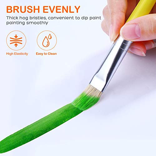 TOYANDONA 8 Unidades Flat Tip Escovas de Pintura Crianças Nylon Aperto Desenho Escovas Guache Escova