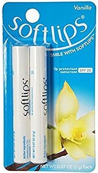 Softlips Lip Protectant/Sunscreen SPF 20, Value Pack, Vanilla 2 Each (Pack of 4)