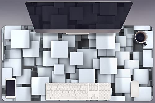 Sous-main de bureau 90x45cm Decormat en vinyle gris pour gaming et protection