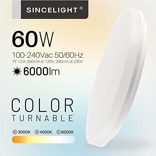Plafonnier LED 60W haute luminosité 6000lm et température réglable