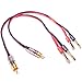 CESS-024-3f Speaker Cable with RCA Plug to 4mm Banana Plug, Pure Copper Gold-Plated Connectors, 400 Strands Tinned Copper Wire, Soft Silicone Rubber Cable (14AWG 3 Feet)