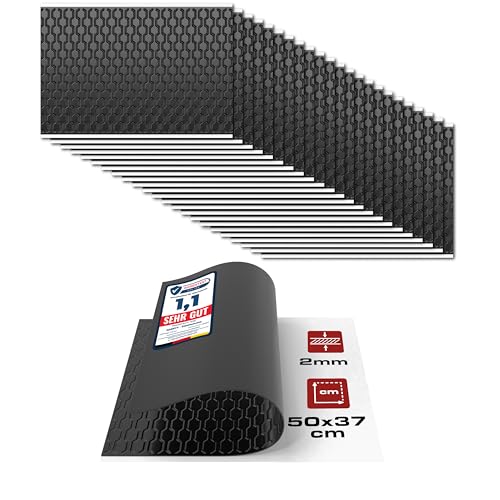 HASKYY 2mm Alubutyl Platten 4,44m² 500x370mm 24x Anti Dröhn Dämmmatte selbstklebend Auto Dämmung - KFZ Lärmschutz, Schalldämmung und Schallschutz
