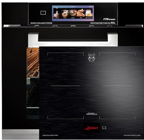 KAISER Juego de horno Autark de cristal negro, 86 L, 60 cm, Air fryer, TFT, con placa de inducción, 60 cm, zona libre, con 2 zonas de inducción flexibles, pantalla TFT EH 6344 N+KCT 6140 FI
