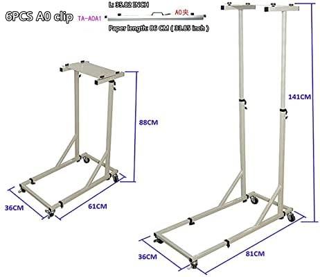 Engineering Drawing Racks,Adjustable Mobile Drawing Stand with A0/A1/A2 Racks & 6 Clips - Portable Drafting Table for Architects, Engineers & Artists - Perfect for Sketching & Design Work