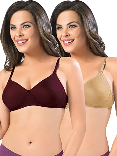Image of SONARI Women's Non-Padded T-Shirt Bra | Wire-Free, Medium Coverage, Comfortable Polyester-Cotton Blend Fabric | Adjustable Straps, Ideal for Sports Catwalk