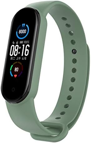 KOMI 2 PACK Watch Straps compatible with Xiaomi mi band 6/mi Band 5, Women Men Silicone Sports Replacement Band Fitness Bracelets