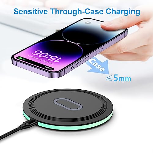 Samsung Fast Wireless Charger Pad, 2 Pack 15W Wireless Charging Pad Fast Charging Station for Samsung Galaxy S24 S23 FE S23 S22 S21 Note 20,iPhone 15 14 13 12 Pro Max,Google Pixel 8a 8Pro 7a 7Pro 6