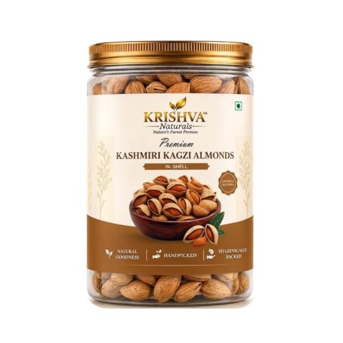 Image of Krishva Naturals Premium Kashmiri Kagzi Almonds | 250 g | Kashmiri Kagzi Badam Inshell